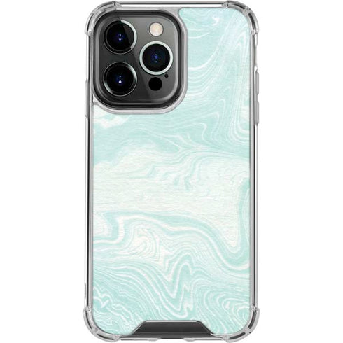 Marbleized Mint iPhone 16 Pro Clear Case